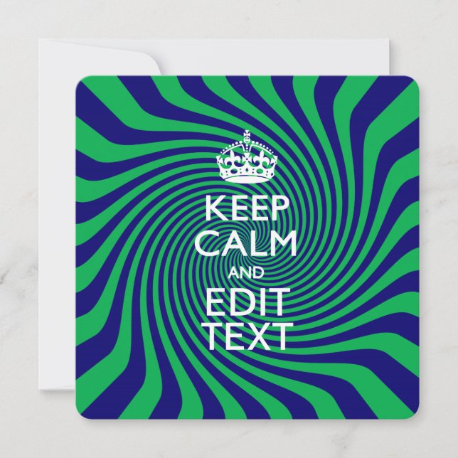 Personnalized Keep Calm Blue and Green with a Twis (Devant)