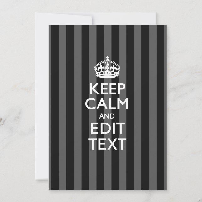 Personnalized KEEP CALM Your Text on Black Stripes (Devant)