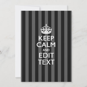 Personnalized KEEP CALM Your Text on Black Stripes