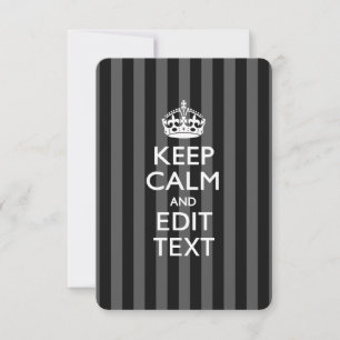 Personnalized KEEP CALM Your Text on Black Stripes