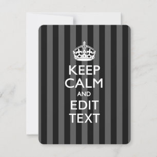 Personnalized KEEP CALM Your Text on Black Stripes