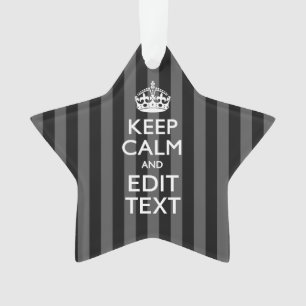 Personnalized KEEP CALM Your Text on Black Stripes
