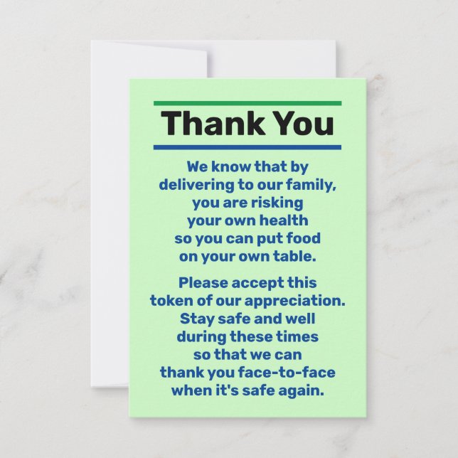 Personne du pilote de livraison de pourboire Merci (Devant)