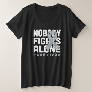 Personne ne se bat seul Gray Ribbon Chemise Cancer