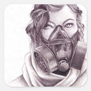 Personnes robotiques : Stickers Masque à gaz