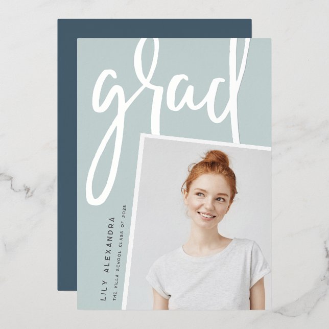 Perspective Foil | Faire-part d'obtention d'une li (Recto/Verso)