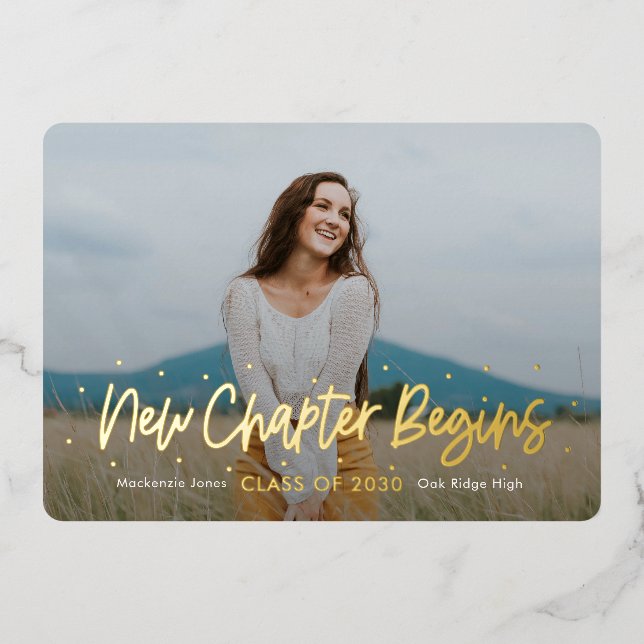 Perspectives positives Foil Graduation Invitation  (Recto)