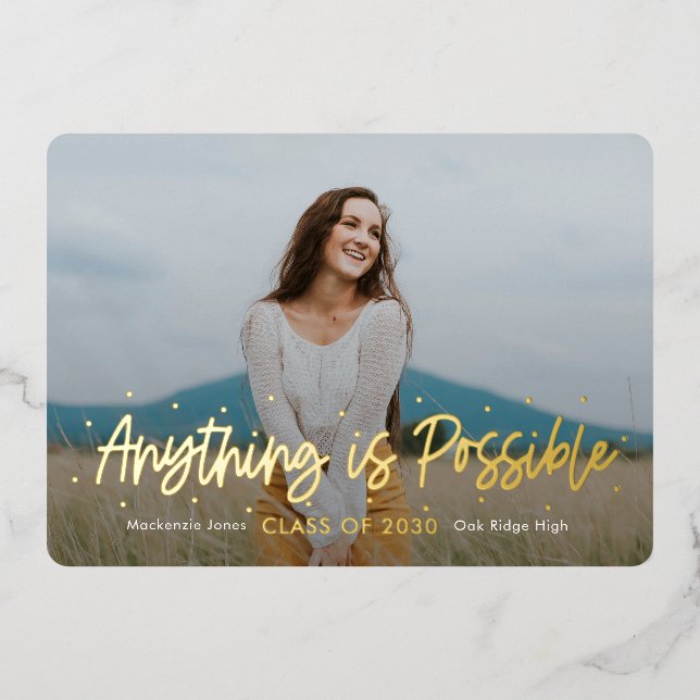 Perspectives positives Foil Graduation Invitation  (Recto)