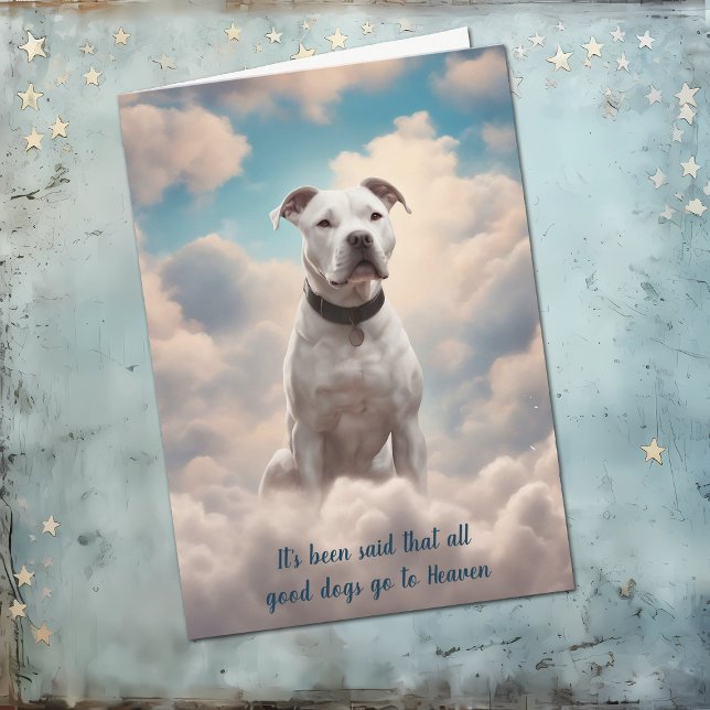 Perte de blanc Pitbull Chien paradis carte de symp (Créateur téléchargé)