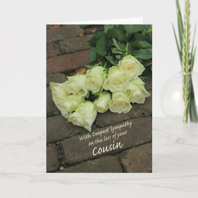 Perte de cousin Carte rose de sympathie (Devant)