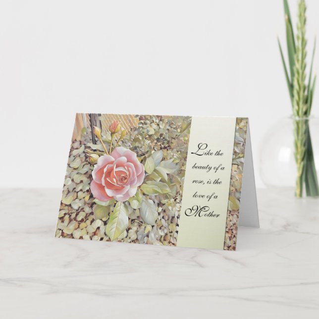 Perte d'une Mère - Carte de sympathie Rose (Devant)