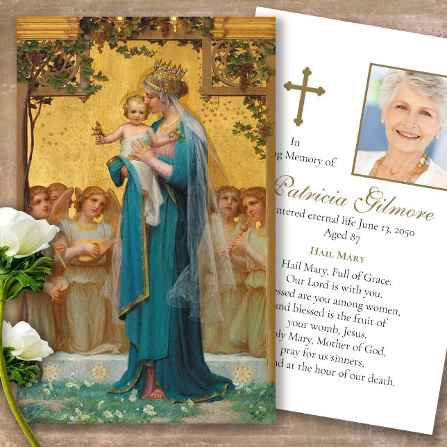 Perte funéraire Cartes de Sympathie pour la prière (catholic, religious, celebration of life, in loving memory of, prayer cards for bereavement)