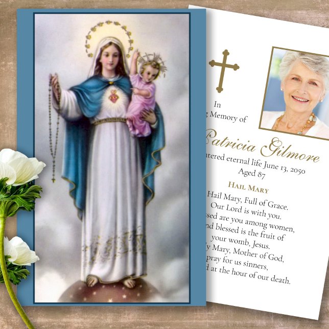 Perte funéraire Mary 12 étoiles Prière Cartes de s (catholic, religious, celebration of life, in loving memory of, prayer cards for bereavement)