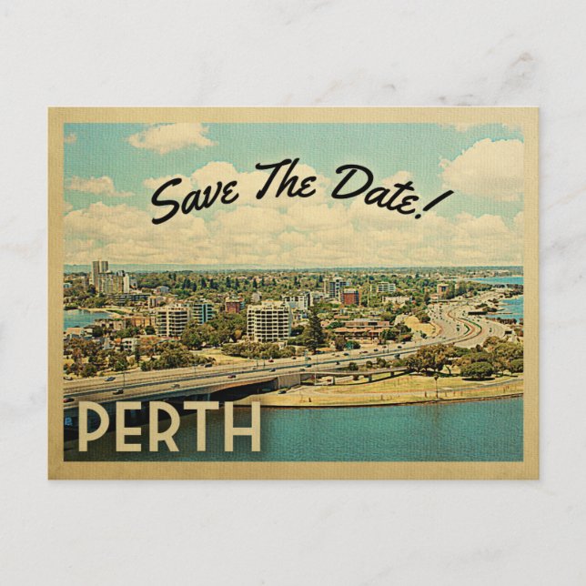 Perth Australie Enregistrer La Date Cartes Postale (Devant)