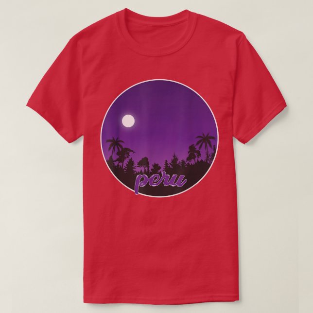 peru By night with Palms T-Shirt (Design devant)