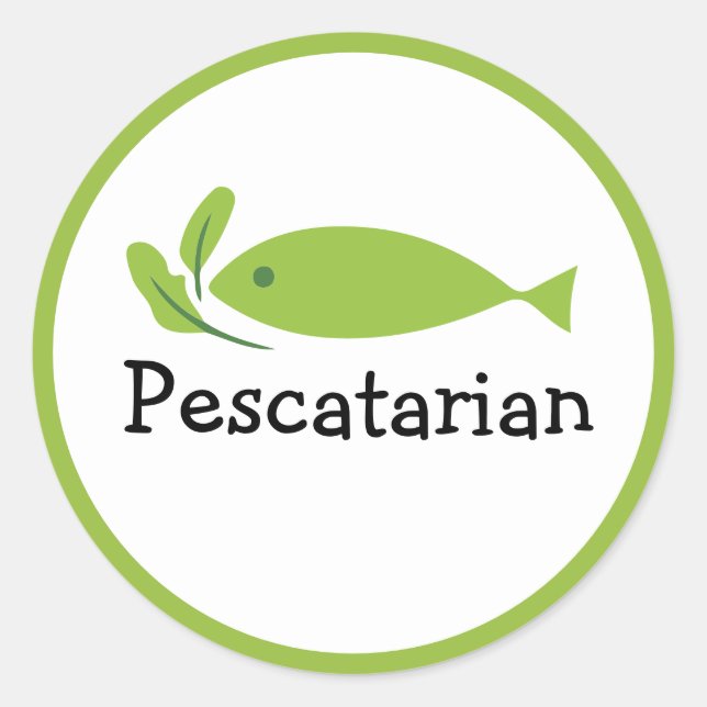 Pescatarian Diet Poisson écologique Vert Étiquette (Devant)