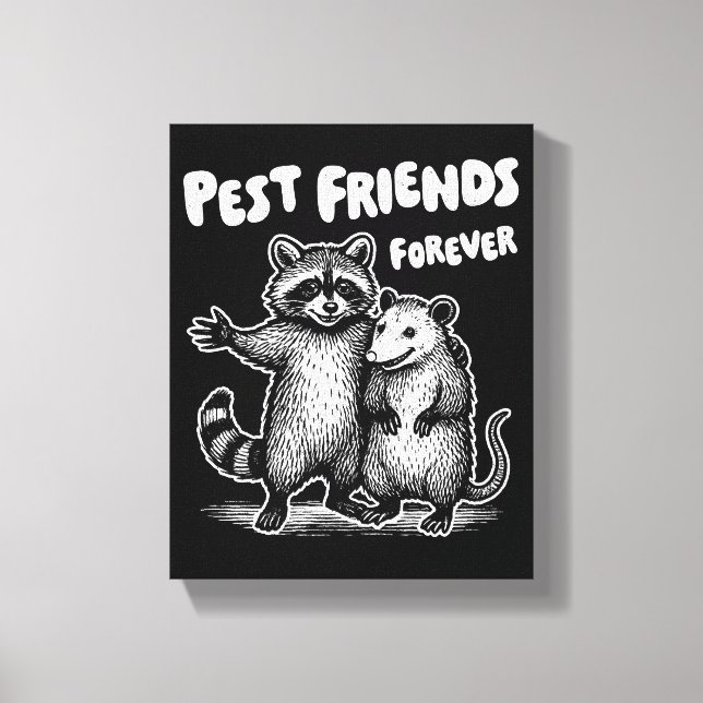 Pest Friends Forever Blanc Imprimer Canevas (Recto)