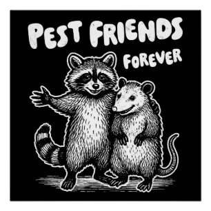 Pest Friends Forever White Imprimer Poster