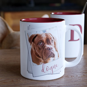 Pet Dog Instantané Photo Monogramme Nom Coffee Mug