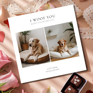 Pet Holiday I Woof You Valentine Day Carte photo