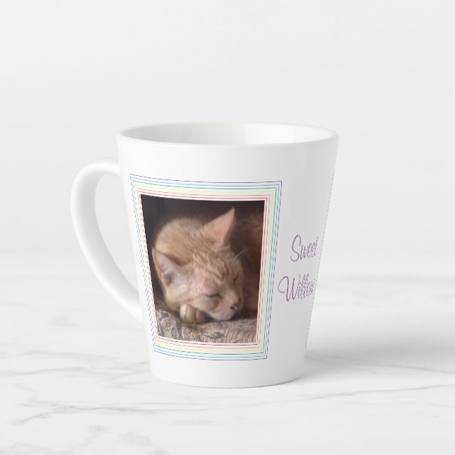 PET LOVE Latte Mug + Text / Rainbow (Angle gauche)