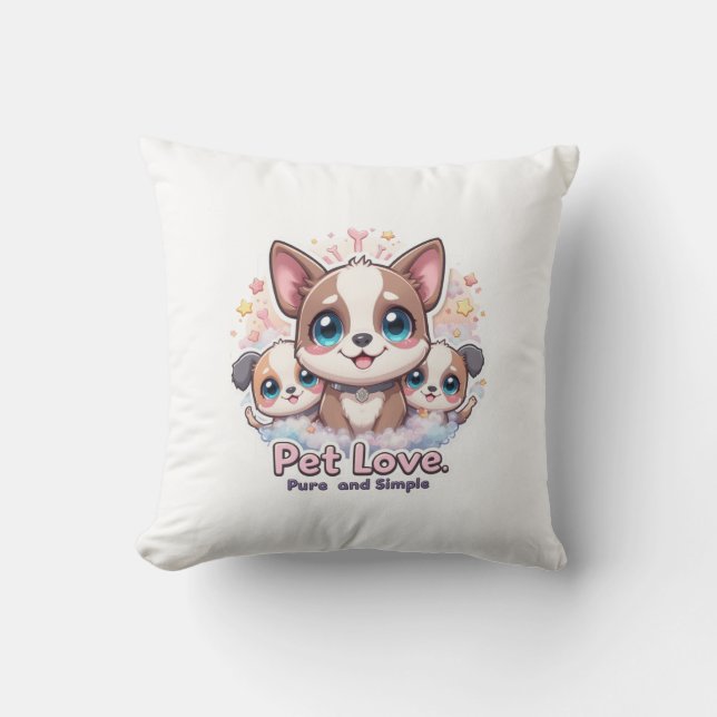 Pet Love Pure et Simple Coussin Cute Chiot Coussin (Recto)