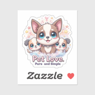 Pet Love Pure et Simple Mignonne Sticker en vinyle