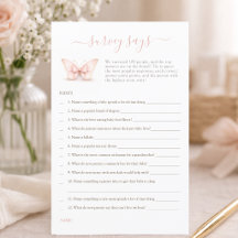 Pet Papillon à Nœud Jeu de Baby Shower Sondage Dit