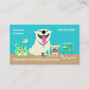 Pet Sitters Carte de visite-vert Carte de visite