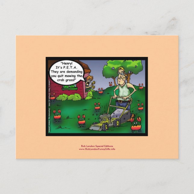 PETA & Le dessin animé Crabgrass Carte postale drô (Devant)