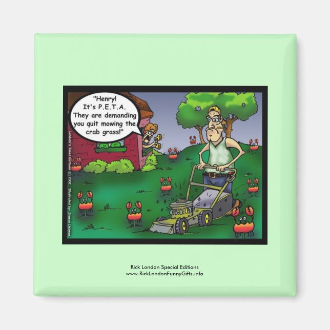 PETA & Le dessin animé Crabgrass Magnet drôle (Devant)