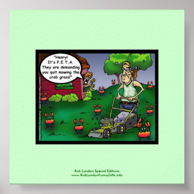 PETA & The Crabgrass Cartoon Funny Poster (Devant)