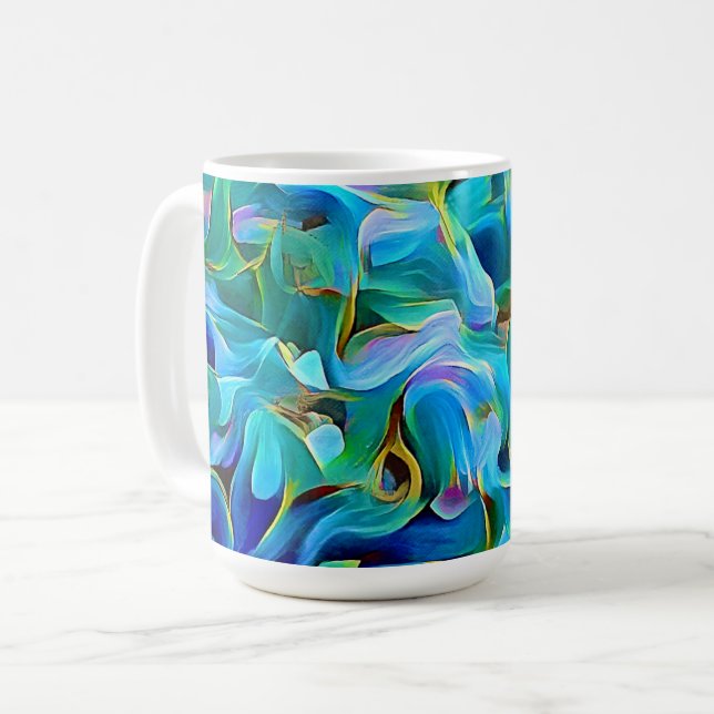 Pétales de fleurs bleues Art Mug Coffee (Devant gauche)