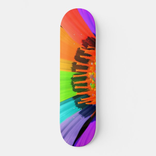 Pétales de fleurs colorées Skateboard (Recto)