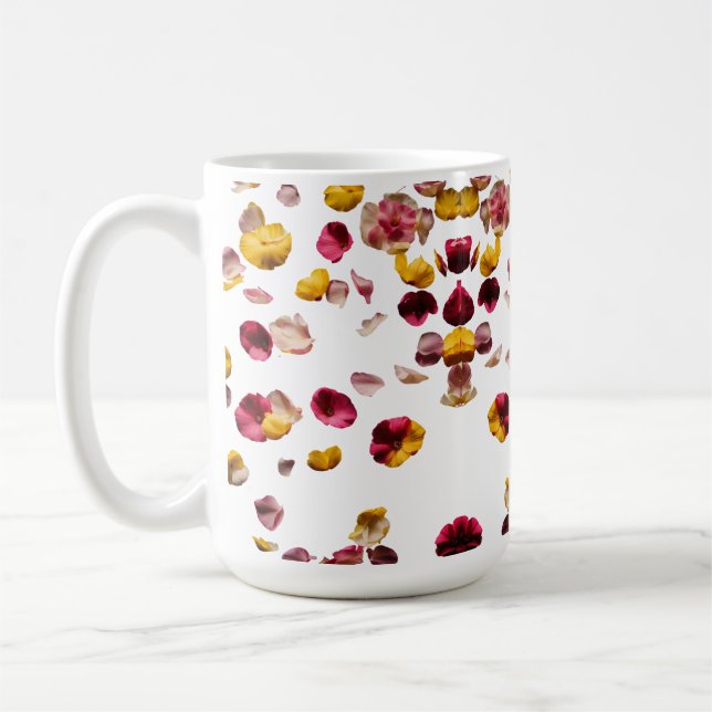 Pétales de fleurs en chute - Mug classique 15 oz (Gauche)