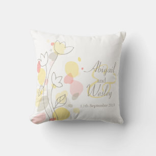 Pétales de fleurs modernes graphiques coussin mari
