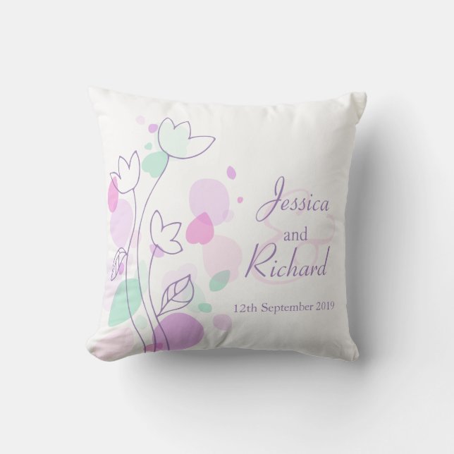 Pétales de fleurs modernes graphiques coussin mari (Recto)