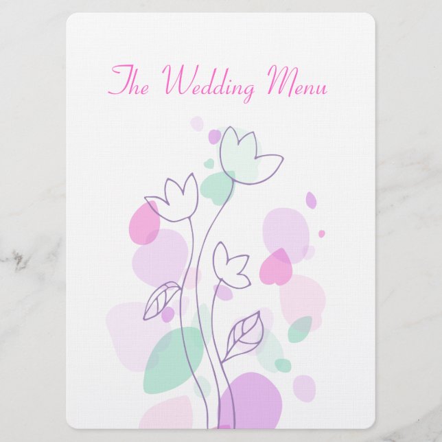 Pétales de fleurs modernes graphiques menu dîner m (Devant)