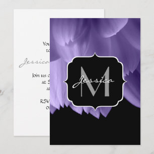 Pétales de fleurs violet ultra noir Invitation Mon