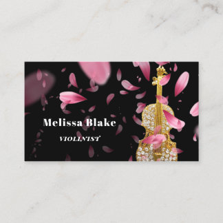 pétales de rose violoniste carte de visite