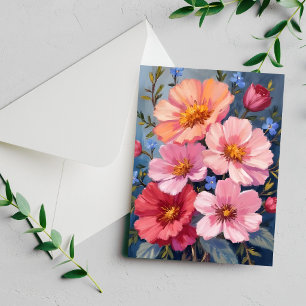 Pétales en Fleur   Carte de peinture à l'aquarelle