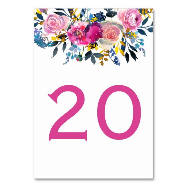 Pétales en fleurs Aquarelle Florale Cartes de tabl (Par défaut)