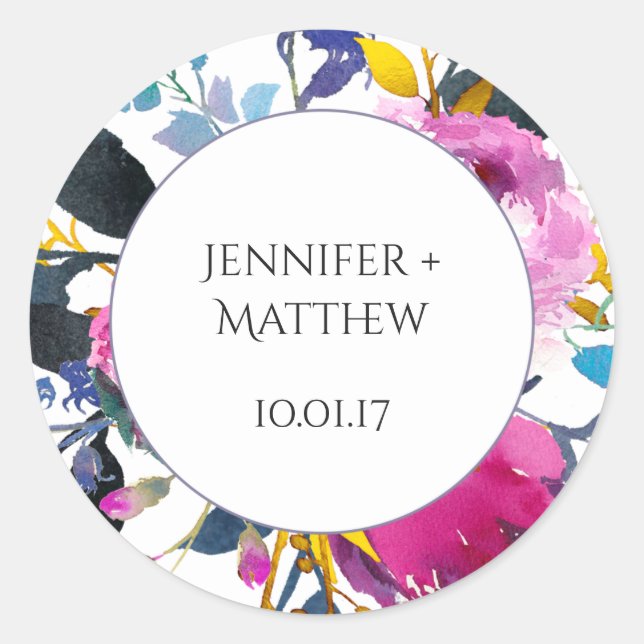 Pétales en floraison Aquarelle Florins Stickers (Devant)