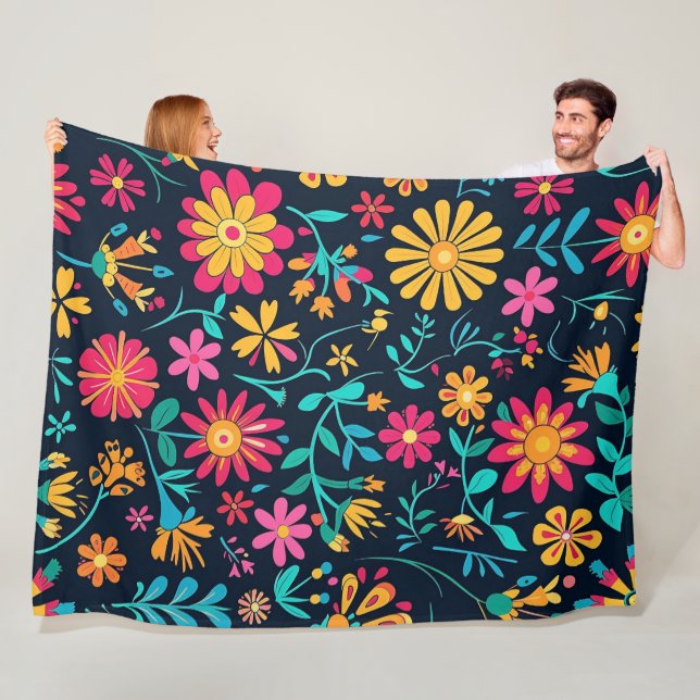 Pétales en Harmonie 60x80 Couverture polaire (En situation)