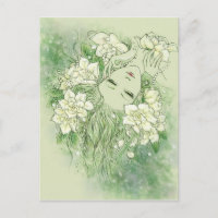 Pétales et carte postale de perles