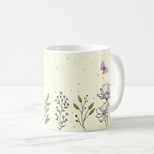Pétales et pastels Cute Mug de café floral