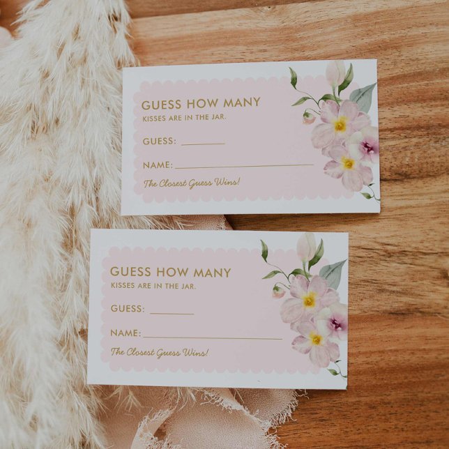 Pétales et Procureures Guider Combien de cartes (Petals and Prosecco Guess How Many Kisses Card )