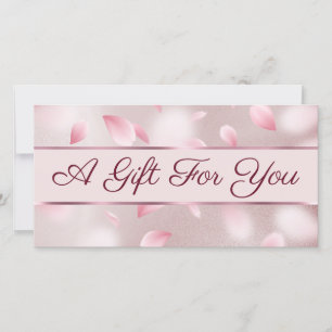 Pétales Fleurs Faux Foil Certificat cadeau