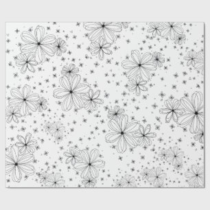 Pétales flottants – Papier cadeau à colorier