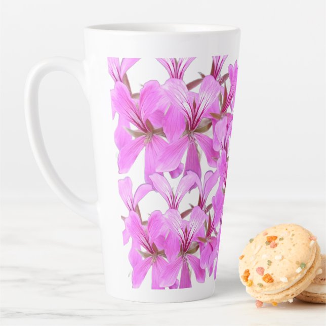 Pétales molles - Mug Latte Florale Rose (En situation)